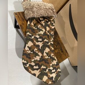 Camo Christmas Stocking with Faux Fur Trim